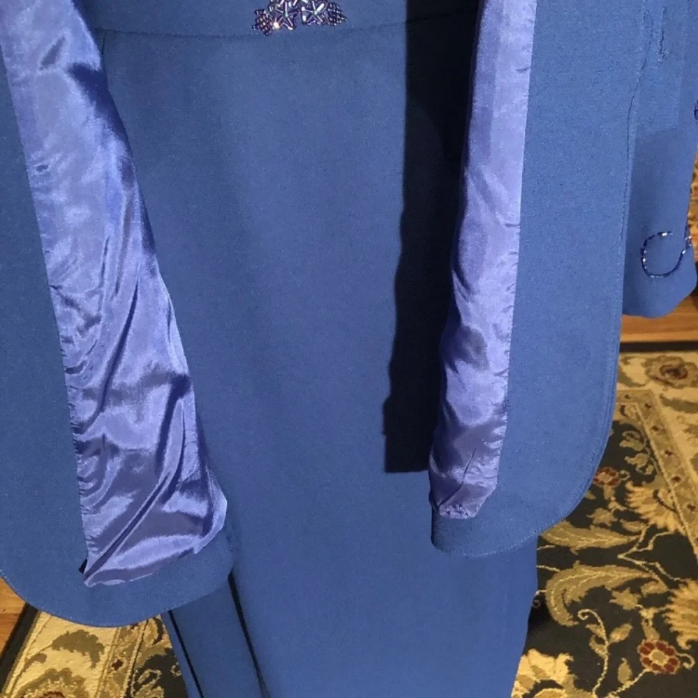 Dazzling Matching Jacket/skirt Set Ben Marc International Navy Blue S 18